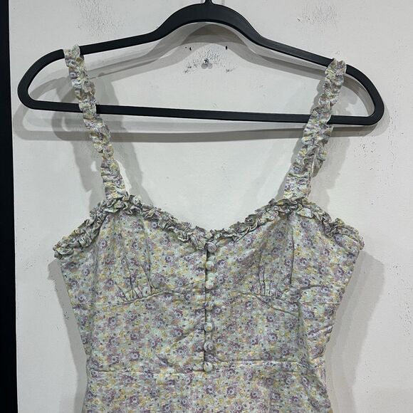 Zara Pastel Floral Mini Dress Size Medium Spring Cottage - Picture 4 of 8